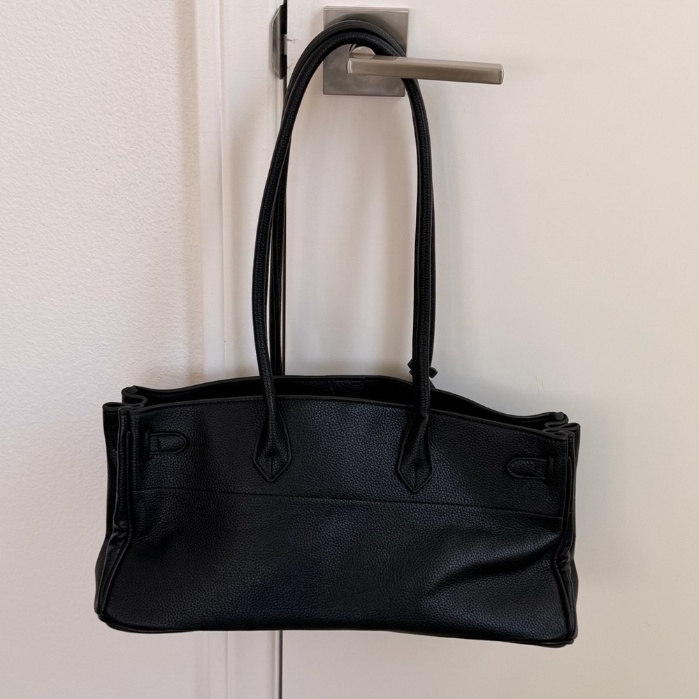 Hermes Birkin 29 Style Black Leather Shoulder Bag - Picture 4 of 7